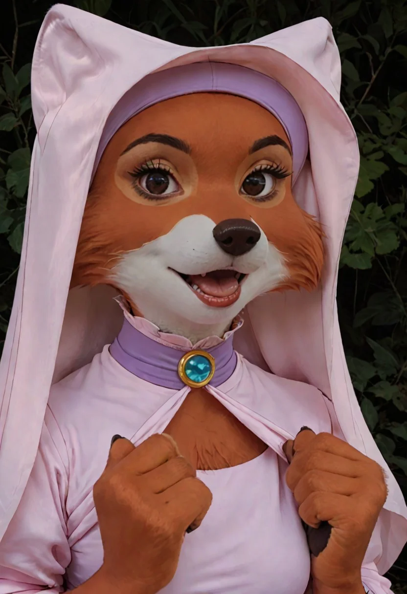 score_9, score_8_up, score_7_up, (Source furry), (rating explicit), furry, female, two-tone fur, body fur, 1girl, looking at viewer, 
<lora:RampageLycoXL:1>, 
A harlequin-patterned wolf wearing a mix of playful and tactical attire, throwing sticky bombs. The wolf has a mischievous expression, with vibrant colors on its fur resembling a harlequin's diamond pattern in shades of blue, green, and red. The sticky bombs have a cartoonish appearance with glowing details and vibrant colors, giving them a playful but edgy look. The background is a dynamic, action-filled scene, with slight motion blur to emphasize movement. The style is realistic with a hint of cartoon-like exaggeration for a fun yet intense atmosphere
 robin hood,maid marian, anthro girl, anthrophomorphic,