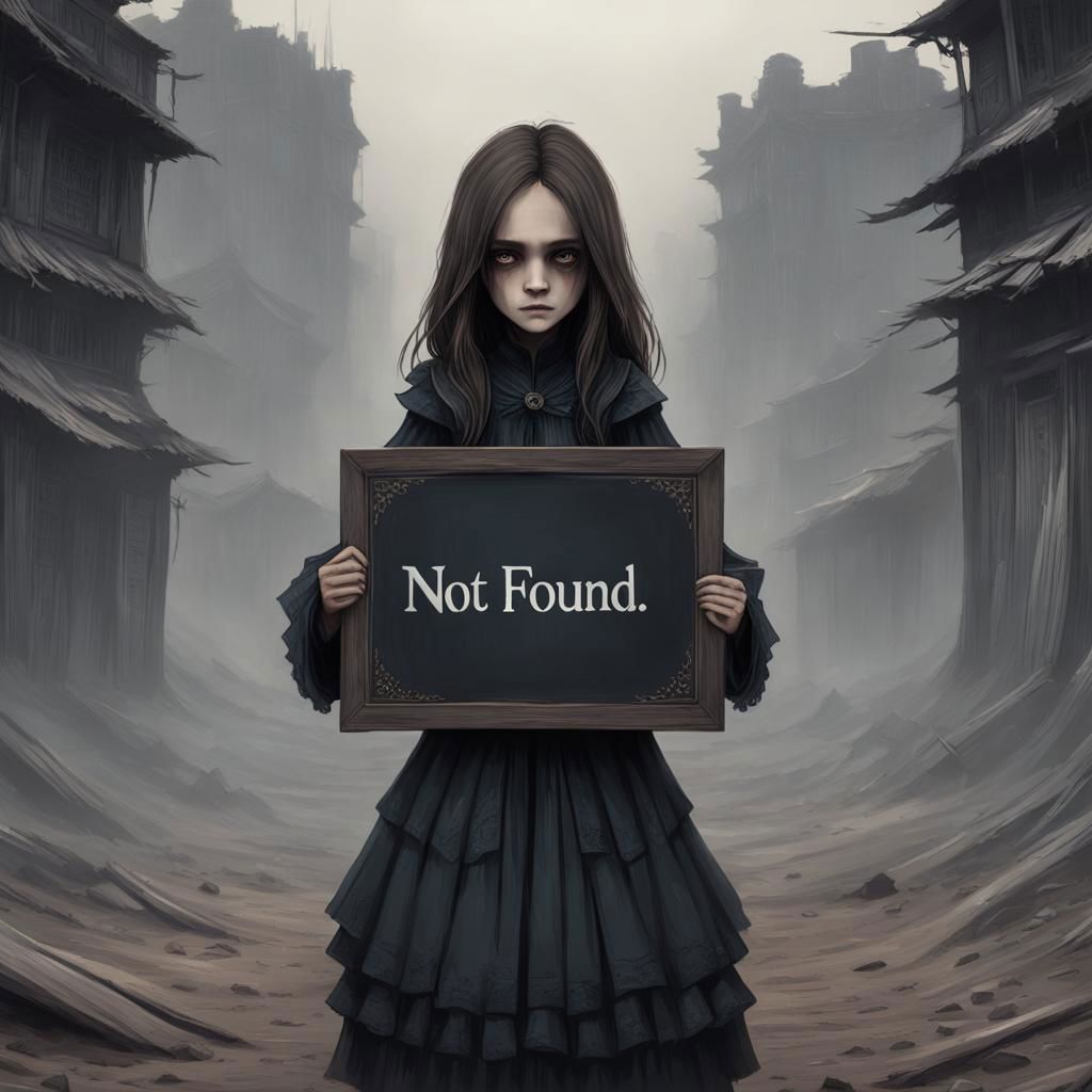 (((Ultra detailed, Megapixel)))
1girl, (((holding out a sign with a text "NOT*FOUND"))), by charlie bowater and dan mumford and trevor Brown, hands, terror, gloomy, dark, blank face, no face, wasteland background, no mouth, no eyes, long hair