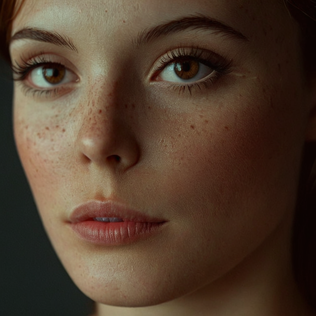 cinematic film still of cinematic film still of <lora:add-detail-xl:0.1>1
<lora:detailed:0.3> realism
<lora:perfection style:0.2> perfect
<lora:eyetune:0.6>
<lora:xl_more_art-full_v1:0.1>
<lora:Ron Fricke style:0.3>
<lora:Unreal Engine style:0.3>
<lora:TeethXL:0.3>
<lora:Chiaroscuro Lighting Style:0.3> Chiaroscuro Lighting Style
 <lora:Three-quarter view style:1>
Three-quarter profile view 3/4 angle view of a close up of a woman with freckles on her face, profile view, movie themed, sharp, detailed, epic cinematic photography, artistic, dramatic light, cinematic color style, Kodak film style, Three-quarter view style, 1girl, solo, looking at viewer, brown hair, brown eyes, parted lips, teeth, blurry, lips, eyelashes, portrait, close-up, freckles, realistic, photorealistic, looking to the side, closeup, shallow depth of field, vignette, highly detailed, high budget, bokeh, cinemascope, moody, epic, gorgeous, film grain, grainy