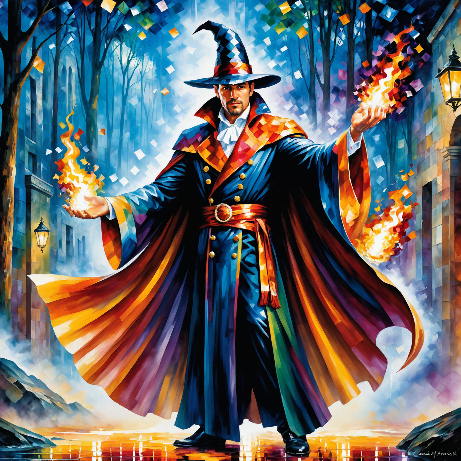 , conjurer
, full body length digital painting by (((Leonid Afremov) and Angus McKie) and Steven Meisel) and Brian Mashburn
<lora:more_art:0.75>
<lora:huge_anime_eyes:0.50>
<lora:attractive:1.0>
<lora:great_lighting:1.00>
<lora:aesthetic:1.0>
<lora:clothing_slider:1.00>
<lora:photorealistic_portrait:1.00>
