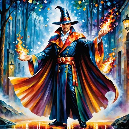 , conjurer
, full body length digital painting by (((Leonid Afremov) and Angus McKie) and Steven Meisel) and Brian Mashburn
<lora:more_art:0.75>
<lora:huge_anime_eyes:0.50>
<lora:attractive:1.0>
<lora:great_lighting:1.00>
<lora:aesthetic:1.0>
<lora:clothing_slider:1.00>
<lora:photorealistic_portrait:1.00>
