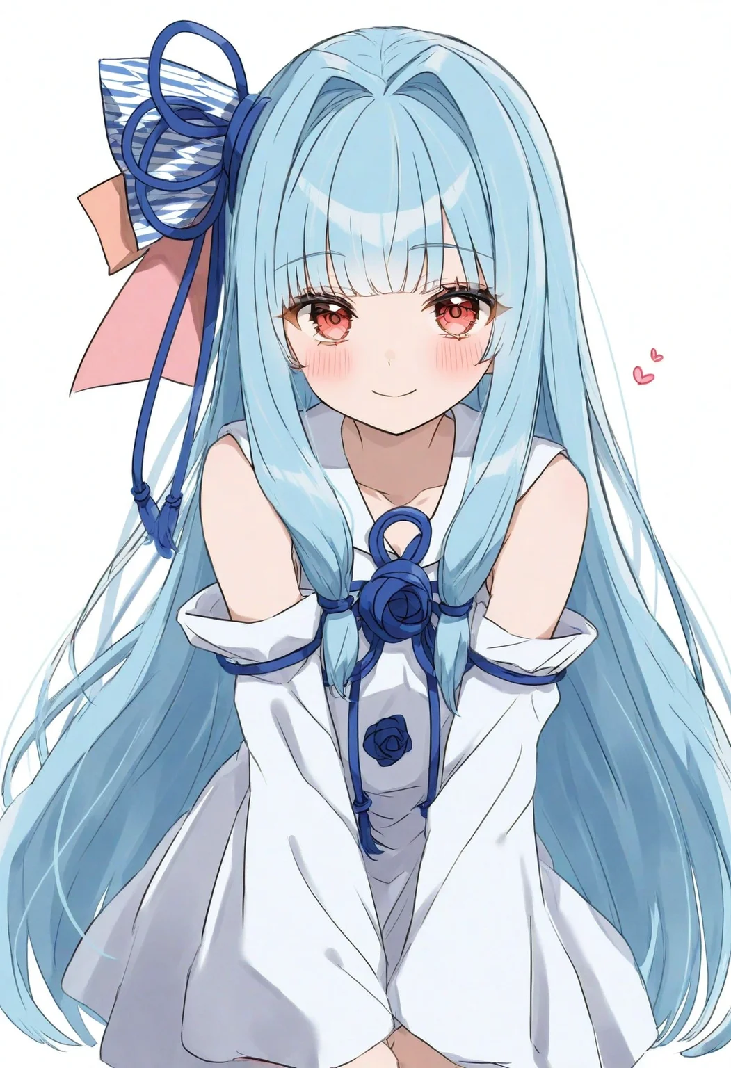 high definition, amazing quality, very aesthetic, best quality, masterpiece, highres, white background, simple background,
1girl, solo, looking at viewer, kotonoha aoi, white dress, detached sleeves, flat chest, smile, <lora:hasei01_style_NoobAI_v1:1> hasei01,