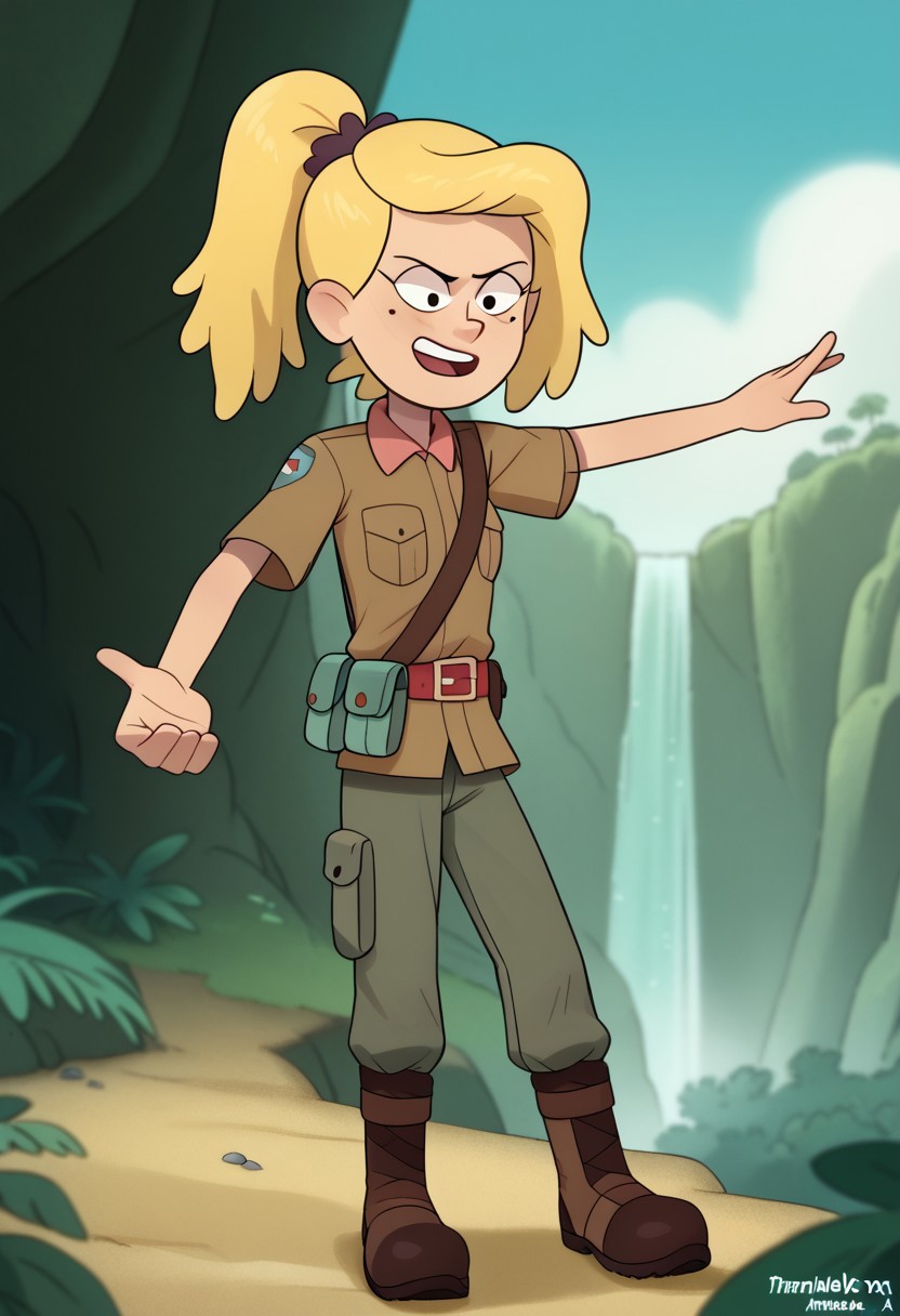 score_9, score_8, score_7, score_6,
triplevexx, 1girl, CHSashawaybright,
Outfit: A rugged, earth-toned cargo outfit, complete with a utility belt,
Action: She is climbing a rocky cliff, reaching for a hidden treasure chest.
Background: A breathtaking view of a lush jungle, with cascading waterfalls