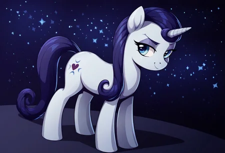 safe_pos, score_9,score_8_up,score_7_up,score_6_up,score_5_up,score_4_up,my little pony,((feral pony)),1girl,((solo)),(sexy),beautifully detailed,(detailed cute pony face),((detailed blue starry background:1.5)),((woman)),high angle,(cute smile:1),((up-close)) 1girl,((solo)),(sexy),
body lavender
mane and tail deep purple-blue
eyelids shiny purple-blue
eyebrows deep purple-blue
eyes moderately yellow
horn Platinum
unicorn
Moonlight Raven