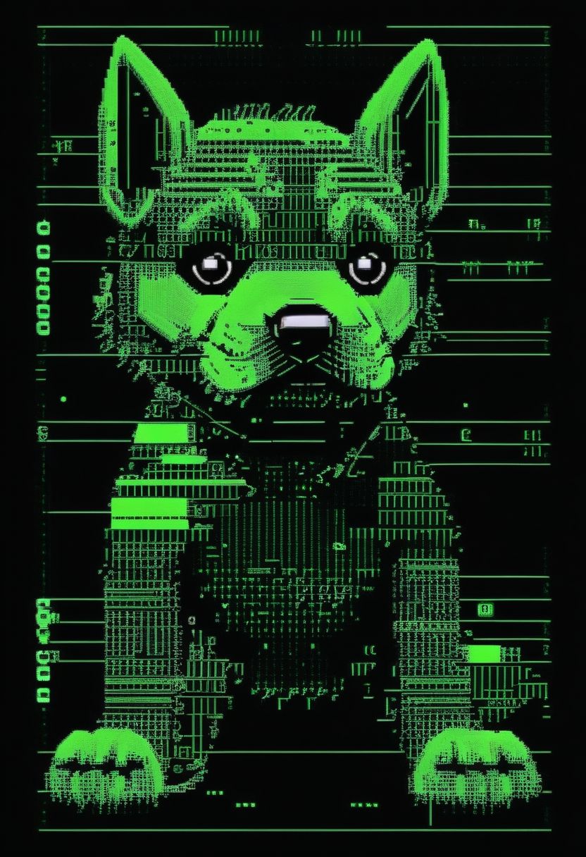 ascii_art of a puppy in the futurescape cybertech whatever, ascii_art