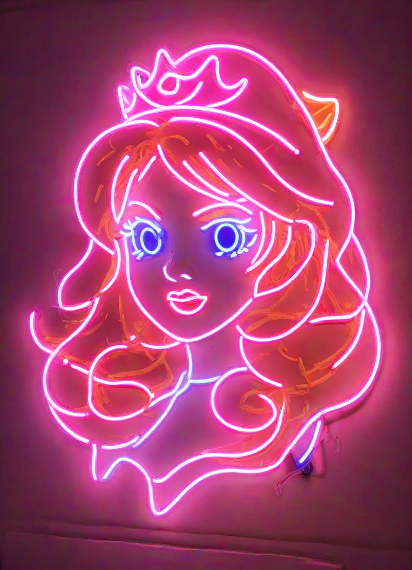 <lora:PE_NeonSignStyle:0.9> PENeonSign, neon Sign, glowing, colorful,
Princess Peach,
masterpiece, high resolution, octance 4k, high detail