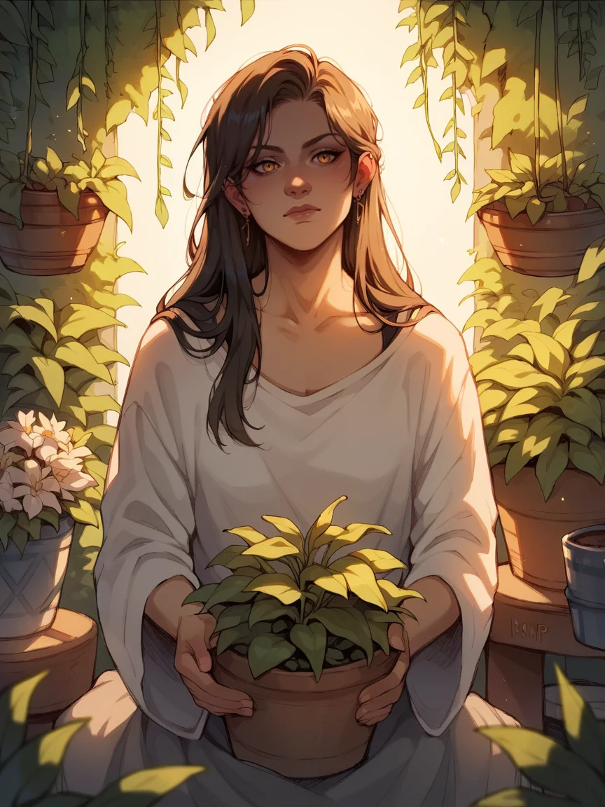 score_9, score_8_up, score_7_up, score_6_up, <lora:sw4pXLP:0.8> sw4p, 1girl, long hair, plants,