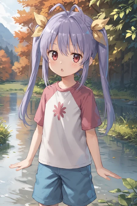 score_9, score_8_up, score_7_up, BREAK
1girl, miyauchi renge, hair ribbon, shirt, shorts, open mouth, triangle mouth, BREAK
outdoors, nature, river, blurry, depth of field, BREAK
<lora:add-detail-xl:1>, <lora:PerfectEyesXL:0.3>, <lora:CinematicStyle_v1:0.5>, <lora:t0nym0r3XLP:0.7>, <lora:Renge_pdxl_v1.0:0.85>