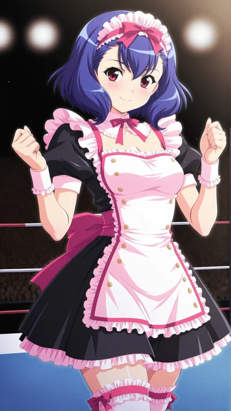 masterpiece, best quality, anime coloring, wrestling ring, audience
1girl, solo, smile
<lora:Maiden-Sakaurazaki_lL_v01:1> maiden-sakaurazaki