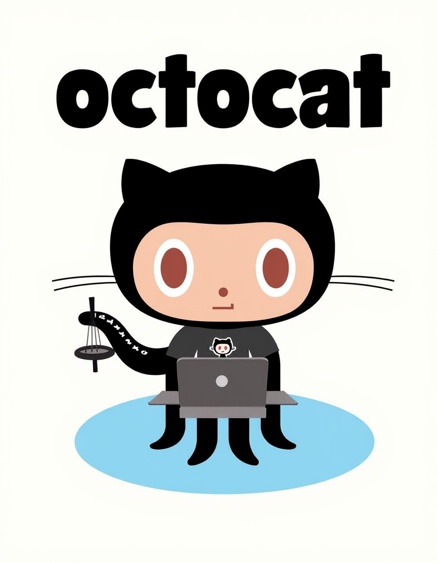 Octocat on a movie poster. The poster's text reads: "Octocat". The poster features an illustration of Octocat in a black outfit working on a computer. He is wearing a Github t-shirt.<lora:General Flux\octocat.safetensors:0.9500000000000001:1.0>