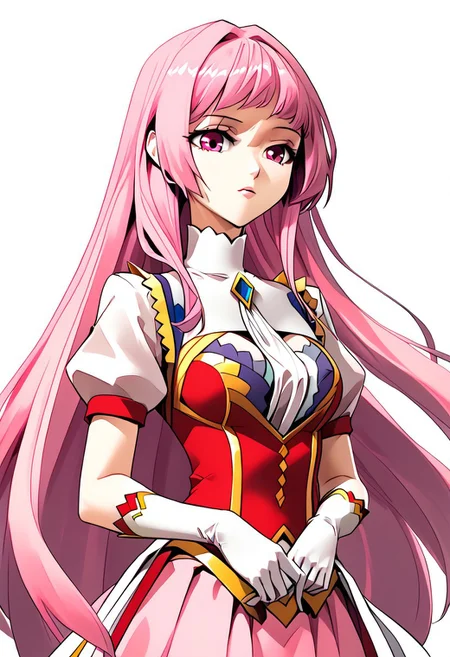 masterpiece, best quality, white background
BREAK
cowboy shot, upper body,
纳兰嫣然, 1girl, pink hair, twintails, long hair, pink eyes, solo, white gloves, pink skirt, medium breasts