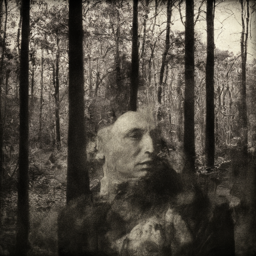 <lora:SDXL_double_exposure_Sa_May_V8:1> double exposure, a man in the city, forest, old color, sepia