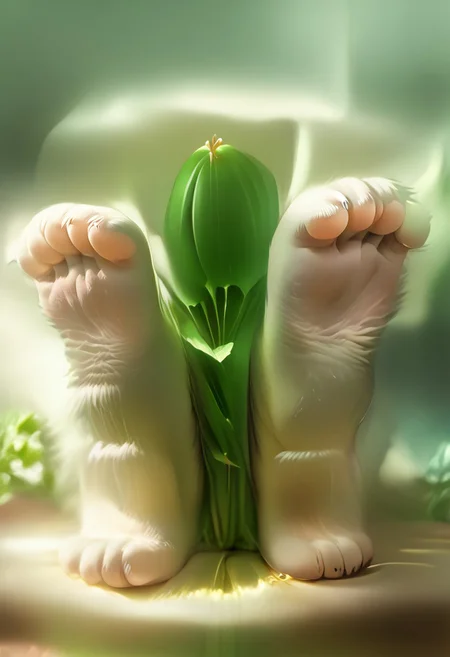 (((Barefoot furry character, full body, cinematic setting, furry female, plantigrade)))
Illustrate a refined and poised ((cat)) with sleek ((silver-gray fur)) and striking aquamarine eyes. Adorned in fashionable attire with subtle botanical patterns. she is ((liyng barefoot on lounger)) in a luxurious spa environment, surrounded by potted plants like botulinum-producing Clostridium botulinum, amidst bottles labeled "serum" and "elixir," referencing the medical use of botulinum toxin. showing paws soles to viewer.
BREAK, detailed background, 8K, (masterpiece:1.5), intricate details, highly detailed, extreme detail, octane render, fine art, best quality, highres, (detailed face:1.5), ((full_body)), UHD, (((perfect hands))), low light