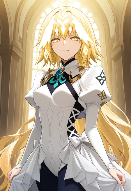 <lora:Metatron_Jeanne:1> metatronjeanne, 1girl, long hair, very long hair, blonde hair, yellow eyes, smile, indoors,, masterpiece,best quality,amazing quality,