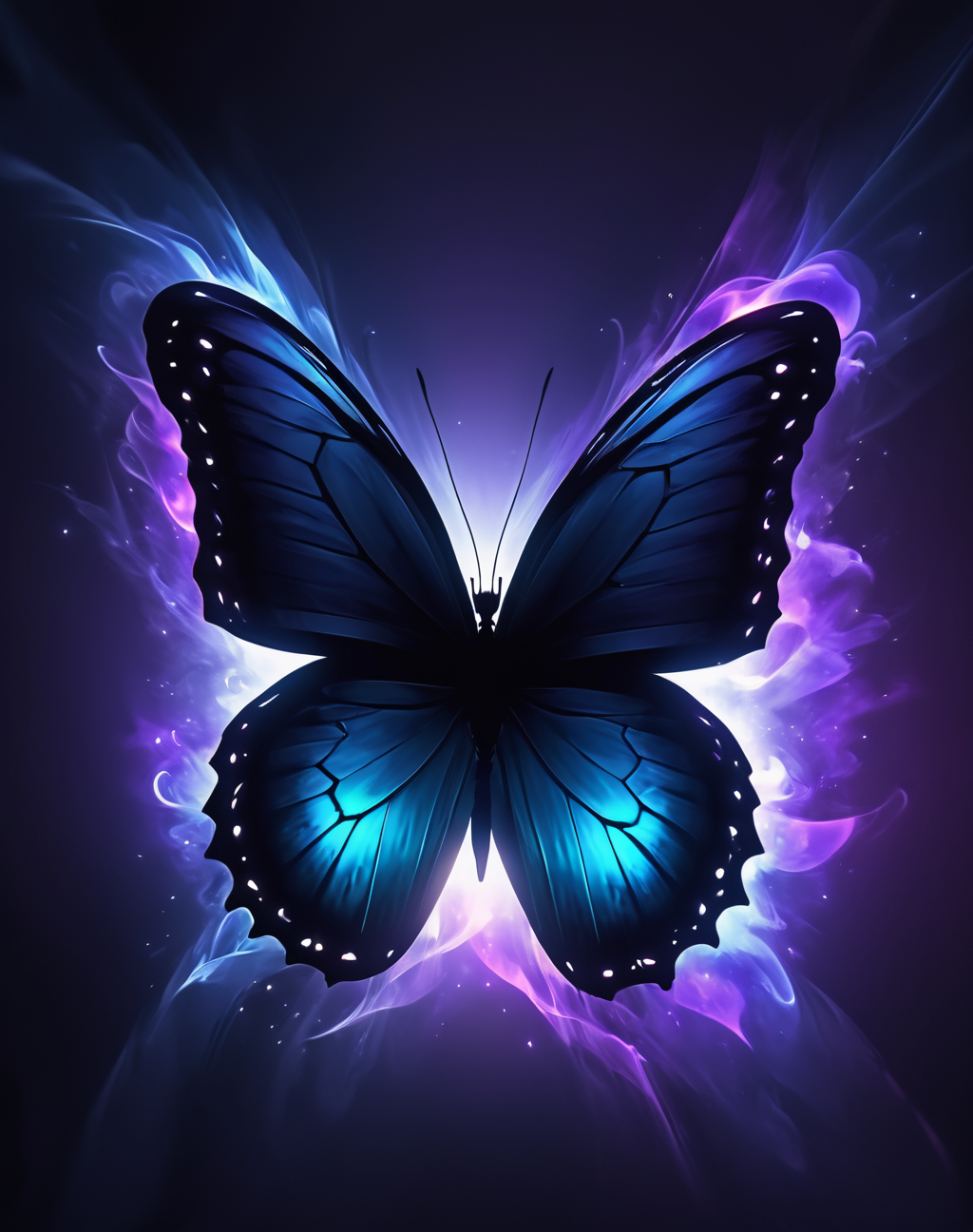 butterfly <lora:Dark_Aura_XL_-_Filled_with_miasma:1> dark aura,  dynamic angle, 8K, HD