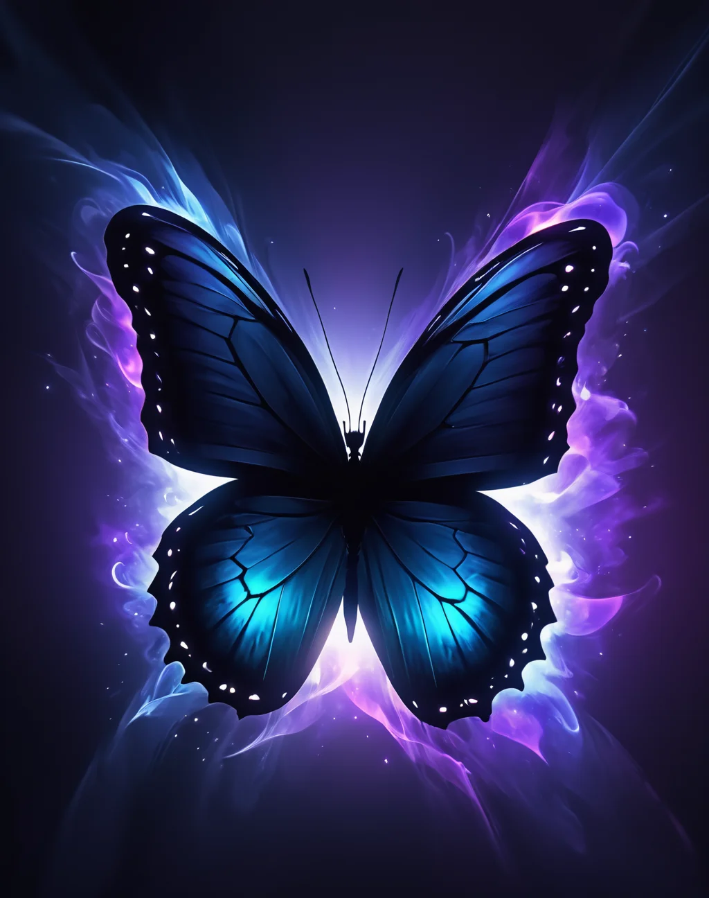 butterfly <lora:Dark_Aura_XL_-_Filled_with_miasma:1> dark aura, dynamic angle, 8K, HD