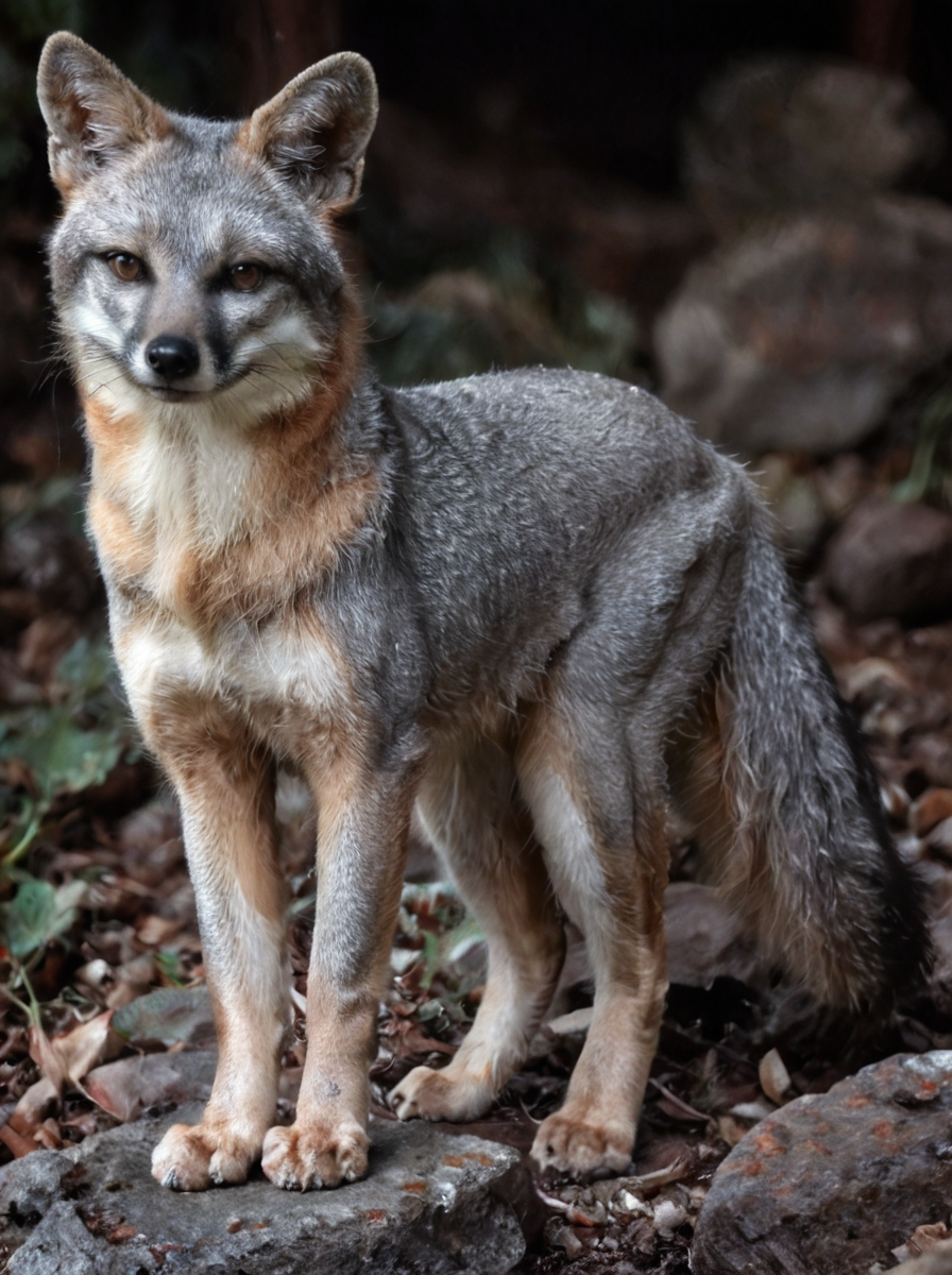 Gray fox, animal focus, no humans, animal, realistic, rock
<lora:Gray_Fox-v1.10:0.8> gray fox, real,(realistic),photo realistic, photography,highly detailed,(masterpiece),(high quality),best quality,super detailed,full detail,4k,8k,realistic lighting,  norender, no anime