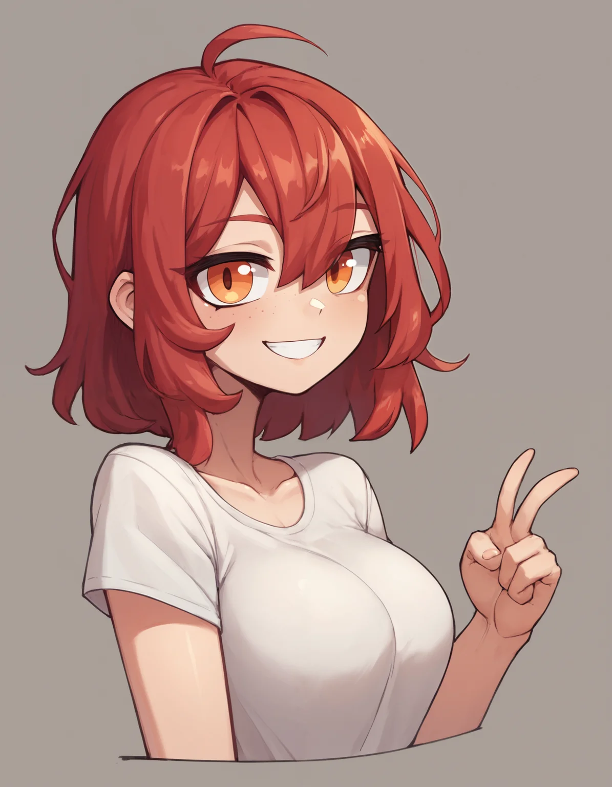 score_9, score_8_up, score_7_up, score_6_up, score_5_up, score_4_up, BREAK 1girl, smile, red hair, medium hair, orange eyes, <lora:Limebreaker:1>