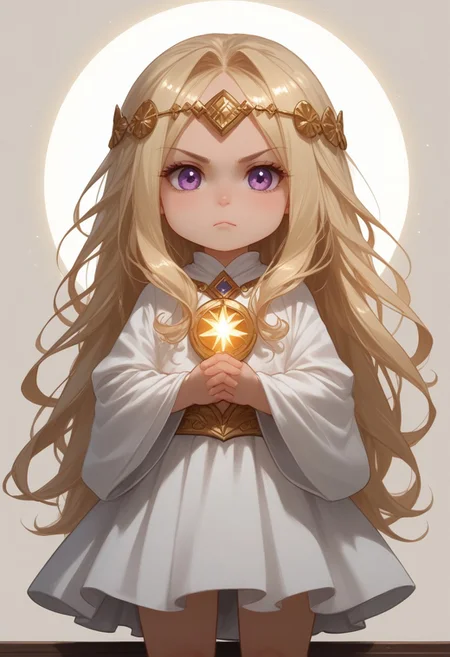 score_9, score_8_up, score_7_up, source_furry, solo, adorable chibi goddess, (flowing hair, long hair, Cosmic_hair:1.4), angry, arms crossed, view from above, goddess dress, (chibi body, sparkling body, pristine body:1.4), (indirect lighting, dynamic lighting:1.4), simple background, chibi art style, (detailed image, high resolution, 5k resolution:1.0), (realistic style, chibi art style, Las Lindas Art Style:1.2)
