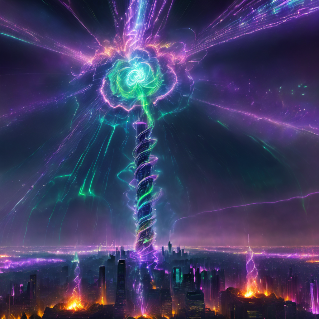 ((best quality)), ((masterpiece)), ((realistic,digital art)), (hyper detailed),DonMV01dfm4g1c3XL Holographic Skyline Complex, Gypsum Board, Campfires, Strobe Lights, octane rendering, raytracing, volumetric lighting, Backlit,Rim Lighting, 8K, HDR, magical, whimsical, fairytale  <lora:Voidmagic_XL_version-000014:1>