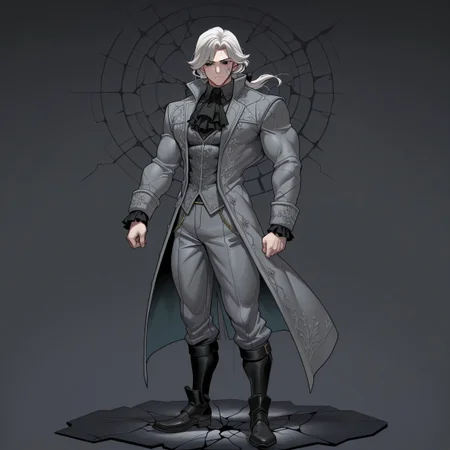 safe_pos, safe_pos, score_9, score_8_up, score_7_up, score_6_up, score_5_up, score_4_up, high quality, (handsome), (detailed eyes), (detailed face), full body, ((perfect face)), master piece, best high quality, ultra details, intricate details, male focus, detailed body, detailed background, perfect anatomy, masterpiece, high quality, best quality, amazing quality, very aesthetic,, absurdres, ((husk form)), shattered photo frame, IDV_Joseph standing in the snow, dark atmosphere, ((((cracked face)))), black eyes, long white hair, gray coat, suyohara_style, bara, muscular, muscular male, tight clothes ((large muscles)), (muscular), ((handsome)), 0ld5h3p