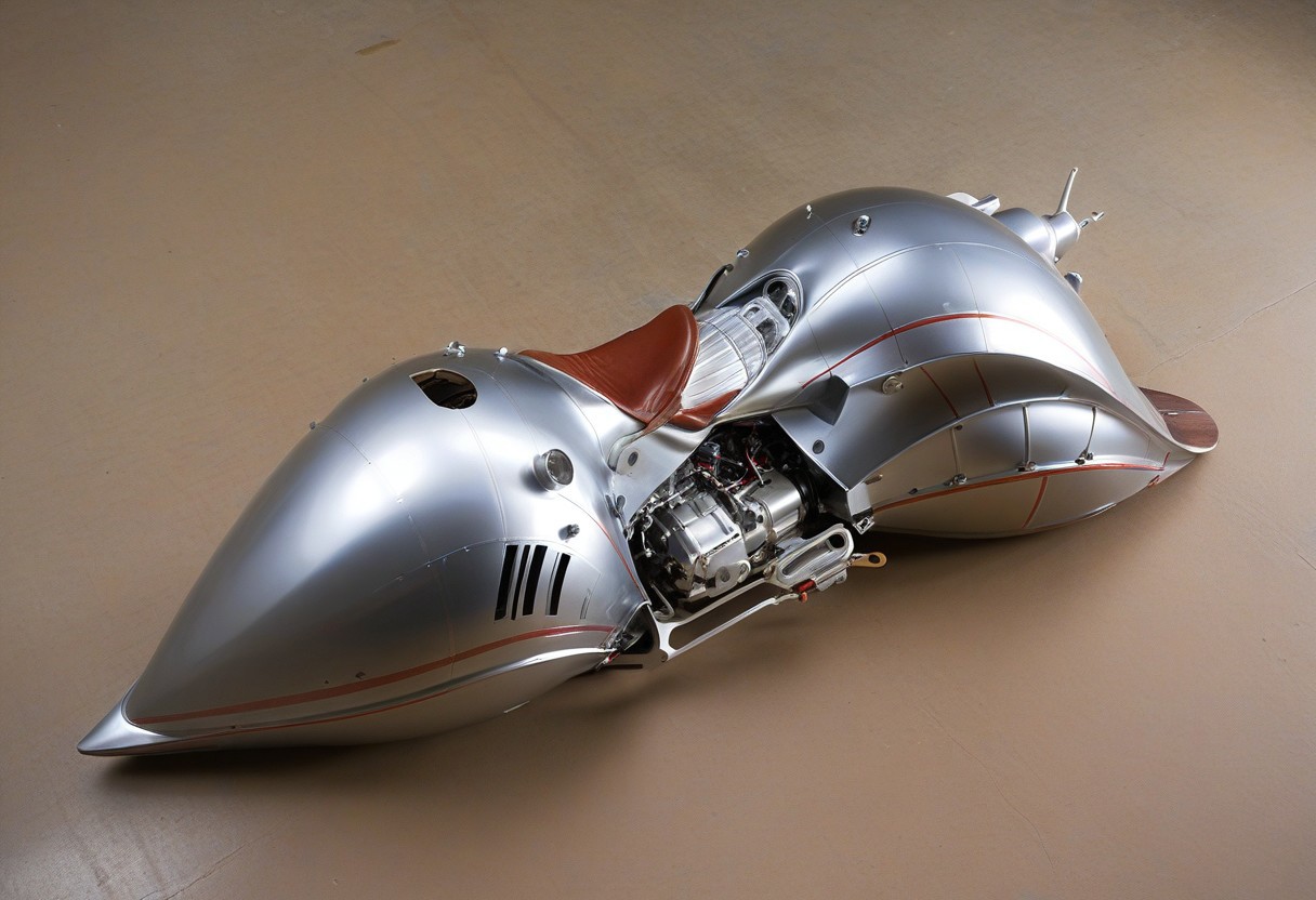 from above, from side, ground vehicle, ((Orion, Orinon_streamliner:1.5)), Motorcycle,