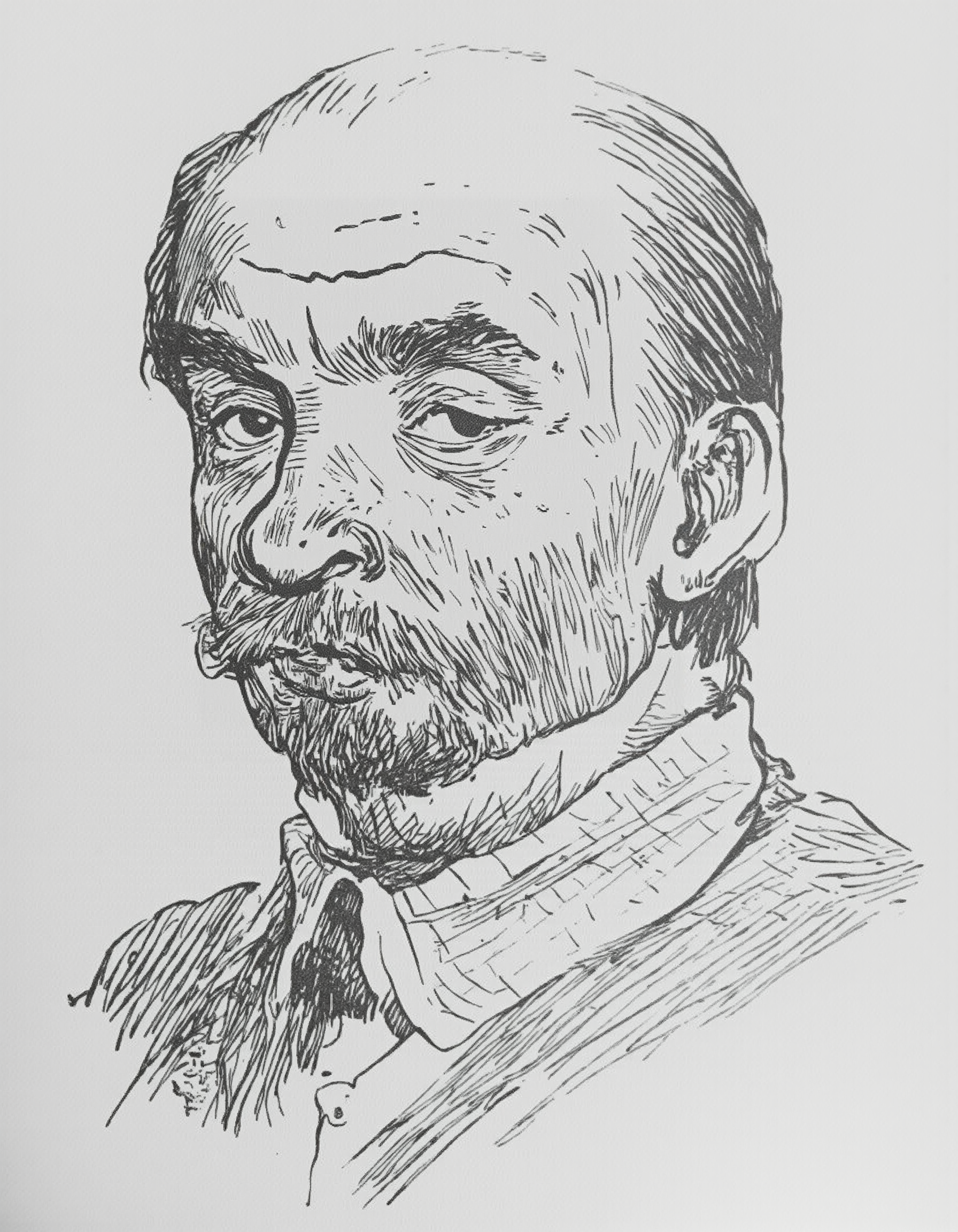 <lora:mig3:1>, reate a detailed and expressive black-and-white portrait of a man in the style of Vladimir MÐ¸Ð³ÑÐ½ov, the Soviet children's book illustrator. The portrait should feature soft, flowing lines and subtle textures, with an emphasis on capturing the characterâs personality and emotions. Use delicate cross-hatching and fine stippling techniques to create depth and shading, while keeping the overall aesthetic simple and elegant. The man should have a kind, wise, and approachable expression, with attention to his facial features, such as gentle eyes, a thoughtful smile, and a slightly rounded, friendly face shape. Avoid heavy contrasts or harsh details; instead, focus on creating a warm, nostalgic atmosphere reminiscent of mid-20th-century illustrations. Ensure the composition feels timeless and evokes a sense of quiet storytelling, <lora:lenin:1>, LENIN