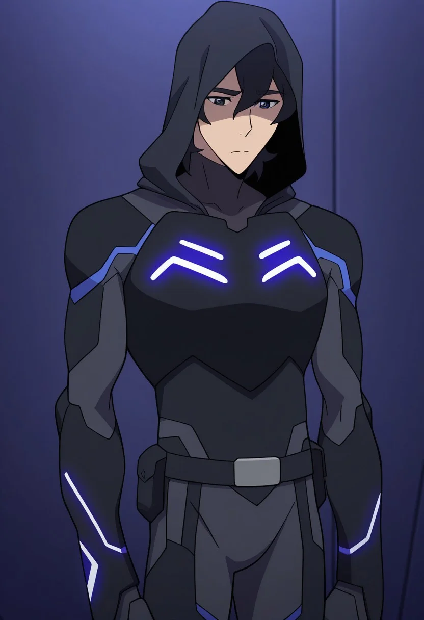 masterpiece,best quality,amazing quality, source_anime,
keithvld, 1boy, male focus, solo, black eyes, black hair, marmora armor, black armor, turtleneck, hood, neon trim, hood up,