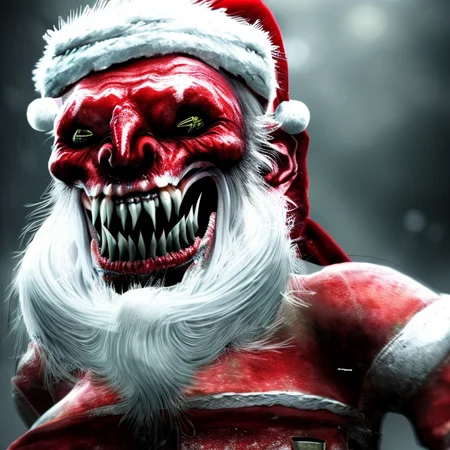 Santa Christmas, photo, 8k, hyper detailed, art by DavesHorror