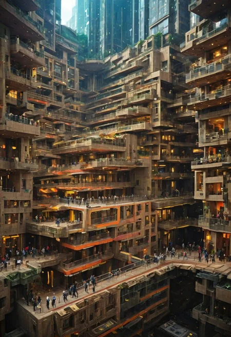 by Dom Qwek and Denys Lasdun,  (magnificent , Abstract Expressionism but extremely beautiful:1.4), (intricate details, masterpiece, best quality:1.4) ,
Cyberpunk style scenery, neon, dystopian, futuristic, digital, vibrant, detailed, high contrast, reminiscent of cyberpunk genre, , looking at viewer, dynamic pose, neon tffany and brown hue
<lora:add-detail-xl:1> <lora:xl_more_art-full_v1:0.5>  <lora:NicolaSamori:0.5> in the style of nicola samori <lora:looking_at_viewer:2>