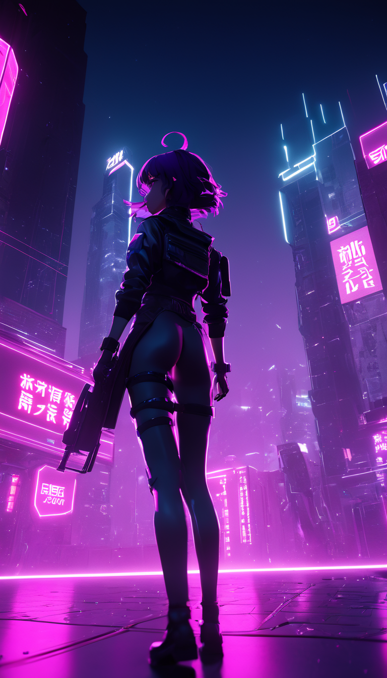 neonpunk style Cinematic scene, hero view, Tanya Degurechaff , Youjo Senki, action pose, detailed background, masterpiece, best quality, high quality, absurdres <lora:tanya_degurechaff_xl_v4:1> . cyberpunk, vaporwave, neon, vibes, vibrant, stunningly beautiful, crisp, detailed, sleek, ultramodern, magenta highlights, dark purple shadows, high contrast, cinematic, ultra detailed, intricate, professional