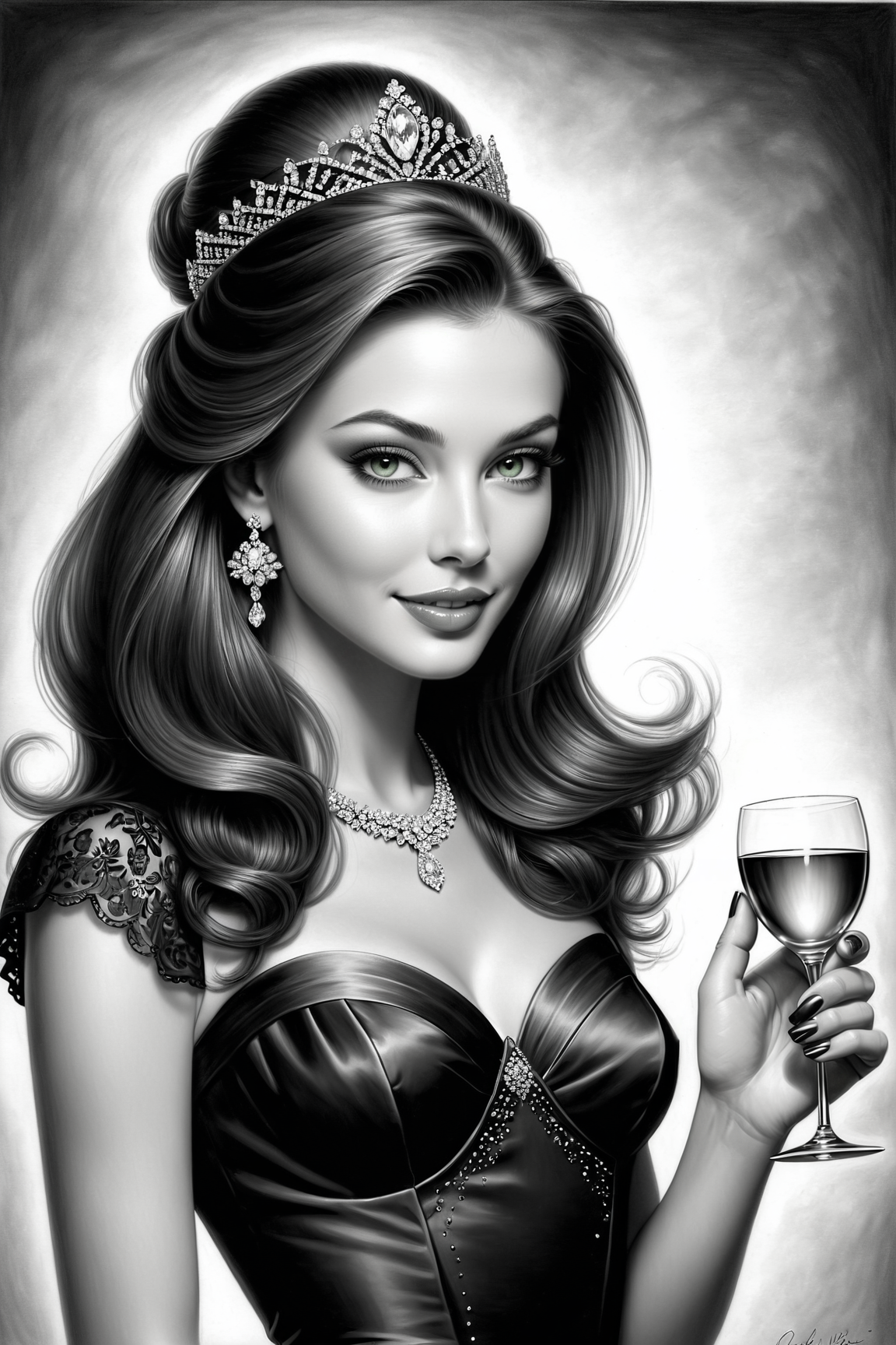 by Annick Bouvattier and Delphin Enjolras in the style of Lori Earley,  charcoal drawing ,  party_girl  <lora:more_art:0.30> <lora:RMSDXL_Enhance:0.45> <lora:RMSDXL_Creative:0.45> <lora:RMSDXL_Photo:0.45> <lora:RMSDXL_Darkness_Cinema:0.45> <lora:clothing_slider:0.00> <lora:great_lighting:1.00> <lora:aesthetic:1.00> <lora:looking_at_viewer:1.00> <lora:photorealistic_portrait_v2:0.25> <lora:attractive_v2:0.10> <lora:extremely_detailed_v2:0.25> <lora:add_detail:0.75> <lora:perfect_eyes:0.25> <lora:perfect_hands:0.50>