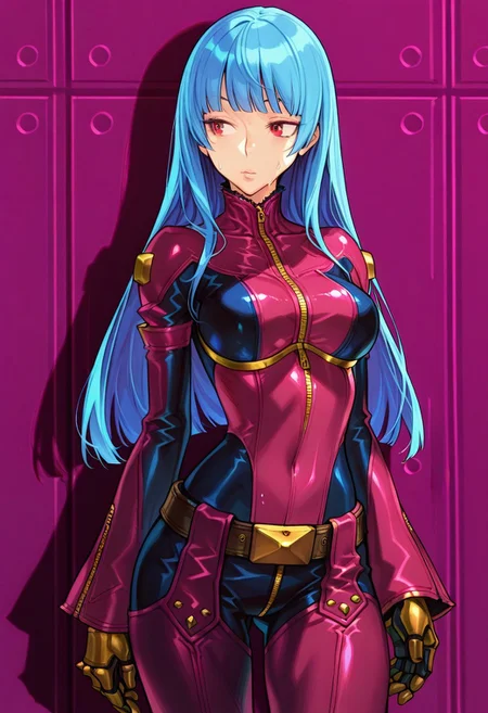 masterpiece, best quality, very aesthetic, absurdres,
1girl, cowboy_shot, solo, vanillaware,
breasts, revealing clothes, cowboy shot, (masterpiece),(best quality),(ultra-detailed),(best illustration),(best shadow),(absurdres),(detailed background),(very aesthetic)
,
NishimuraXL,
,wet,sweat drop, kula diamond, 1girl, solo, long hair, blue hair, gloves, breasts, zipper, red eyes, bangs, chaps, red lavender bodysuit, gloves, gold gloves, mechanical gloves,belt, covered navel