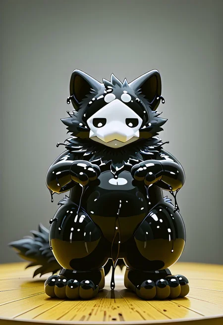 zuppu11, full body, solo, furry, score_9, score_8_up, look at viewer, male focus, no humans, furry male, flux-style, detailed eyes, puro, black latex, furry, changed, white eyes, white mask, black fur, 1boy, solo, flx$tyl3