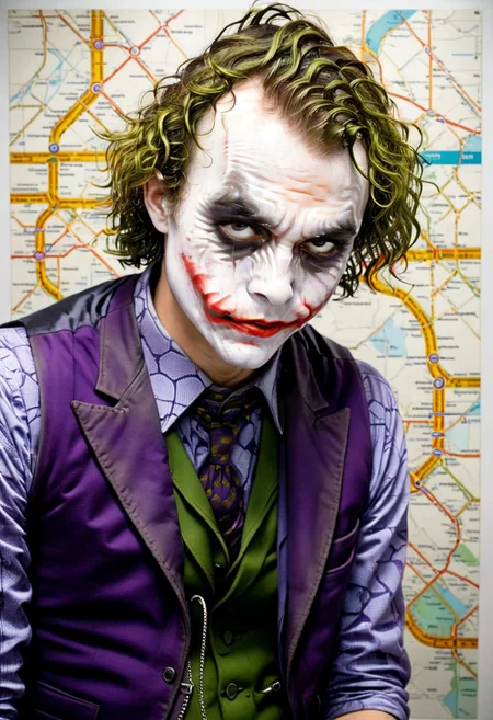 pen and paper sketch, <lora:xk3mt1ks:1> subway map of a joker, in the style of xk3mt1ks