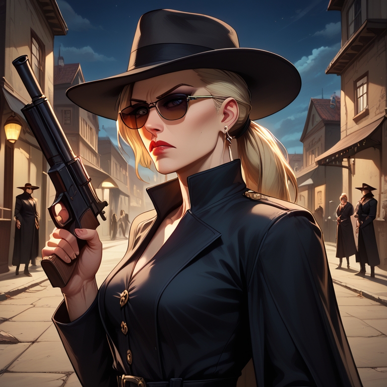 embedding:PonyXL\Composition\zPDXL2, score_9, score_8_up, score_7_up, score_6_up, wowstyle, BREAK,
detectiveincog, fedora, sunglasses, 1woman, looking_at_viewer, eyeliner, holding_weapon, gun, serious, alleyway, from_side, serious_graphics, depth_of_field, pointing_weapon, darkness, dark_clouds, dark_aura, night_sky, fate/stay_night, different_shadow, BREAK,
, full_shot, Focus - FOV 90 degrees