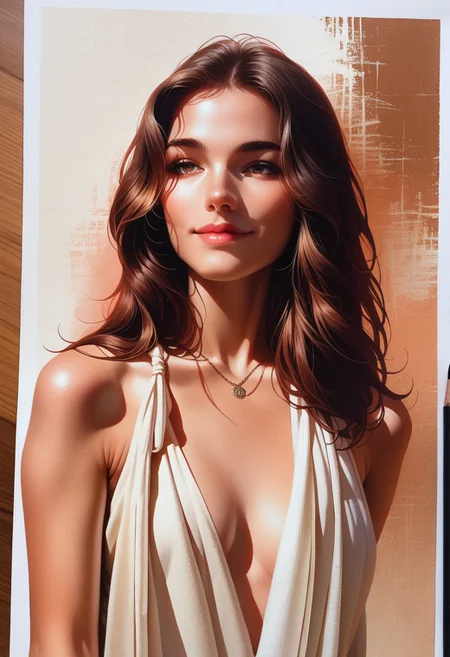score_9, score_8_up, score_7_up, score_6_up, source_cartoon, 1girl, female, solo, femenine, petite, lean, pale skin,, soaking wet hair, smile, diaphonous white dress, bronze necklace, medium breasts, female focus, official style, close up, perfect anatomy, perfect face, standing,  abstract beauty, beautiful, centered, looking at the camera, approaching perfection, dynamic, moonlight, highly detailed, watercolor painting, artstation, concept art, smooth, sharp focus, illustration, portrait