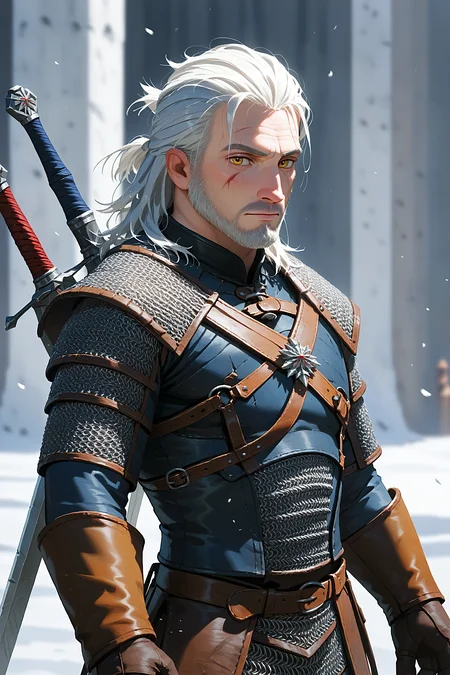 g3r4lt, w1tch3r, score_9, score_8_up, score_7_up, 1boy, solo, portrait, arm at side, frozen tundra, arctic wind, <lora:g3r4lt:1.0>