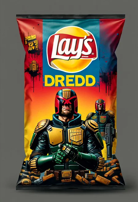 Text Reads "Dredd", helmet