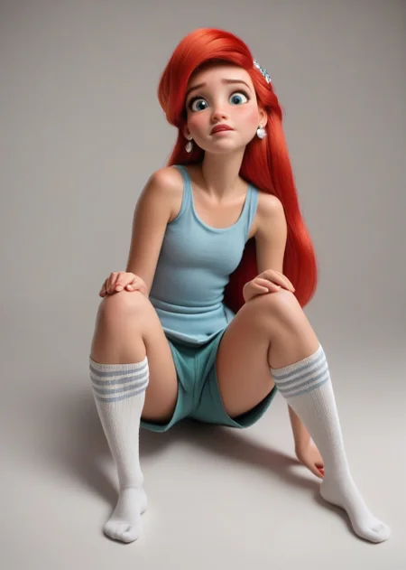 princess Ariel,, <lora:princess_pony_v1:0.6> 1girl knee socks <lora:AA_Ads_Only:.9> 445l34z3, american apparel,, score_9, score_8_up, score_7_up, score_6, score_5, score_4,