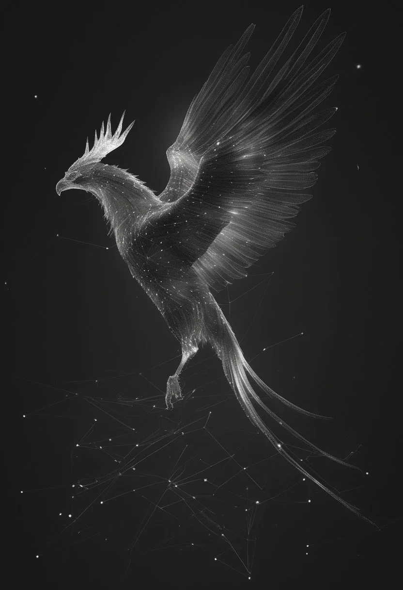 1. Stellar Sablegriff In exquisite 8K Ultra 3D, this majestic creature is a fusion of a sable and griffon, with fur that shimmers like the night sky and wings adorned with constellations, bringing the wonders of the cosmos to life.dataviz, style, <lora:dataviz_style_xl_v1:.5>,flmngprsn, <lora:lora-sdxl-flaming-person:.5>