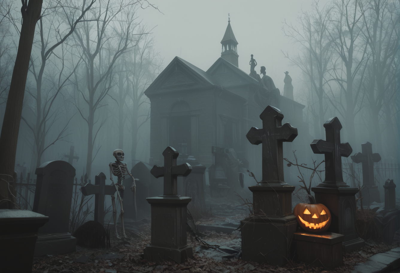 ,ruanyi1439,tombstone,fog,
halloween,jack-o'-lantern,candle,black background,skeleton,<lora:1439 cemetery_v1_pony:1>, score_9,score_8_up,score_7_up,,8k,solo,,