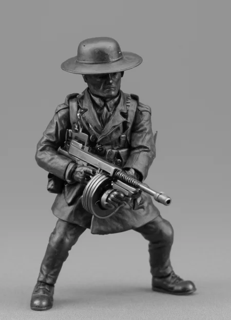 Roland the Headless Thompson Gunner, headless man holding a tmmygn submachine gun
 <lora:Thompson_Submachine_Gun_-_1928_SDXL:0.8>