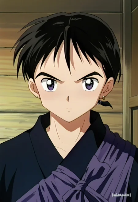(source_anime, score_9, score_8_up, score_7_up:1), portrait, 1boy, solo, miroku, looking at viewer