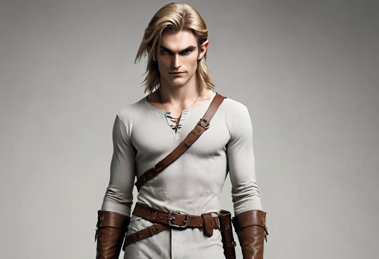 Link from Zelda in Jean Paul Gautier Advertisement, 1male, Studio, HD, very detailed