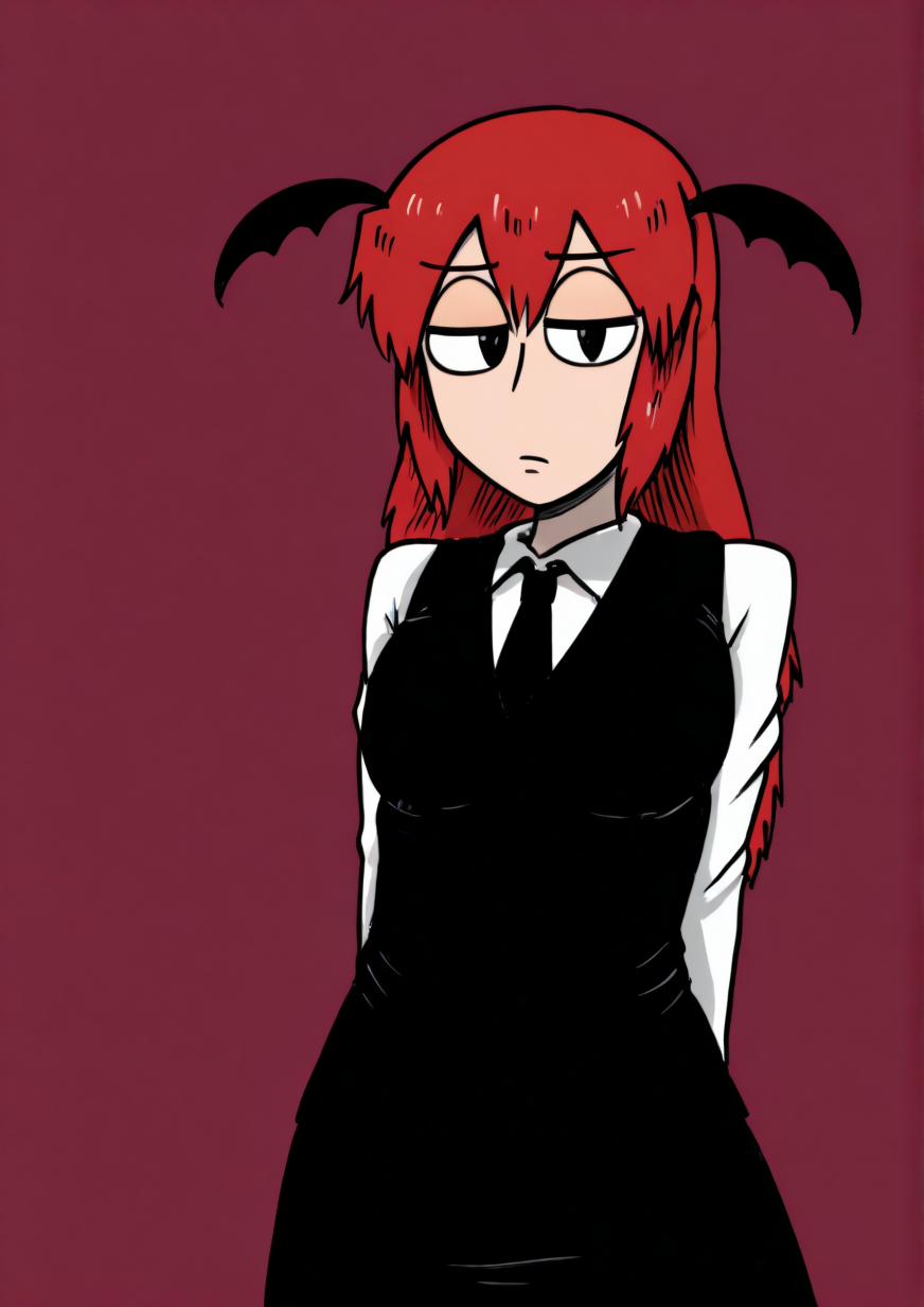 <lora:nice_tackãã¤ã¹å®:1.4>,1girl, koakuma, touhou, tack girl,demon girl,red hair,head wings,demon tail,
very awa, masterpiece, best quality, highres, absurdes,amazing quality,very aesthetic,intricate details, <lora:hand 5.5:1>