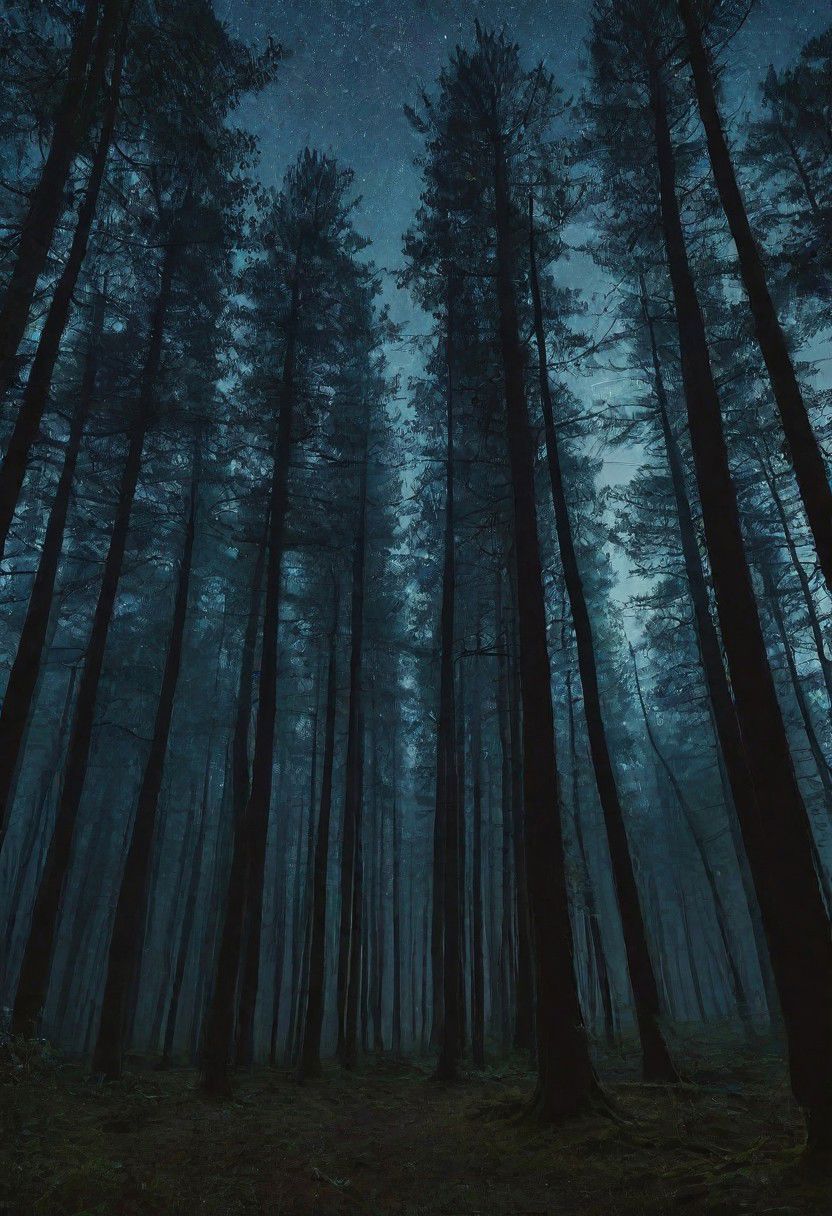 a night forest without