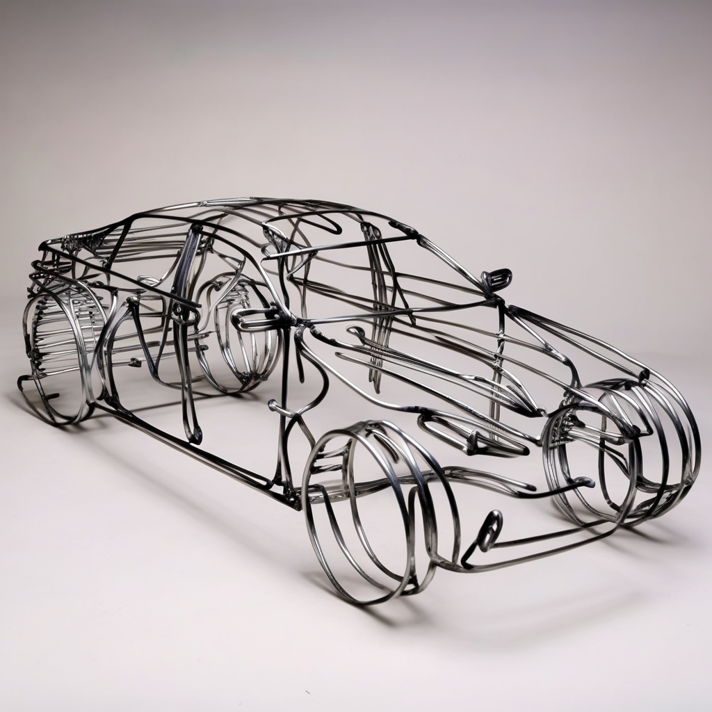 wirex wire sculpture car<lora:wirex:1>