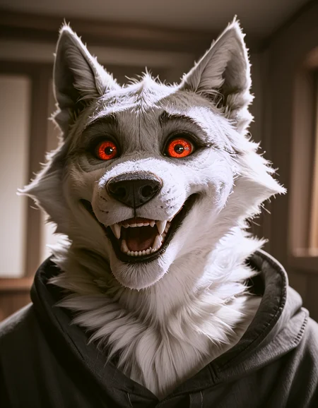 score_9, score_8_up, score_7_up, rating_safe,source_furry,d3ath,
solo,  clothing, realistic, smile, portrait, teeth, fursuit,  open mouth, looking at viewer, inside, real, headgear, photorealism,  bust portrait, 3d \(artwork\), 
surprised,
 <lora:Death_Puss_in_boots:0.8>