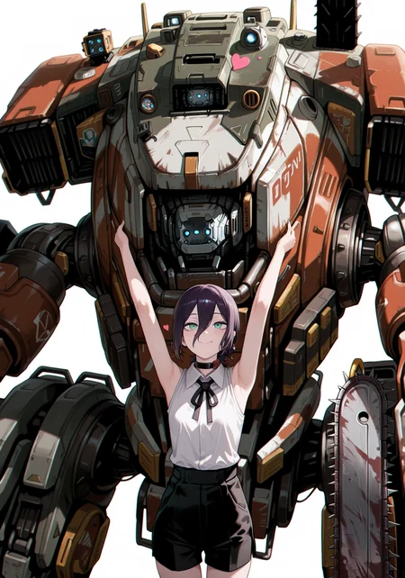 embedding:IllusP0s, titan_\(titanfall\), mecha, 1girl, loving, reze_\(chainsaw_man\)<lora:titanfall.safetensors:1.0:1.0>
